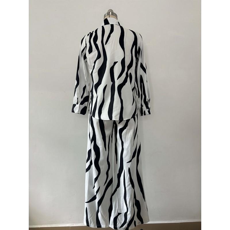 European and American Suit Women's Amazon Autumn Fashion Casual Spring and Autumn Long Sleeve Shirt Trousers Women's Two-Piece Suit