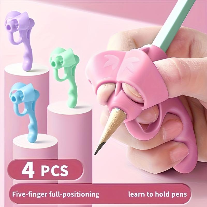 Silicone Pen Grip Correctors -Handwriting Practice Aid with Soft Rubber Pencil Holders,for Improved Posture & Error Correction