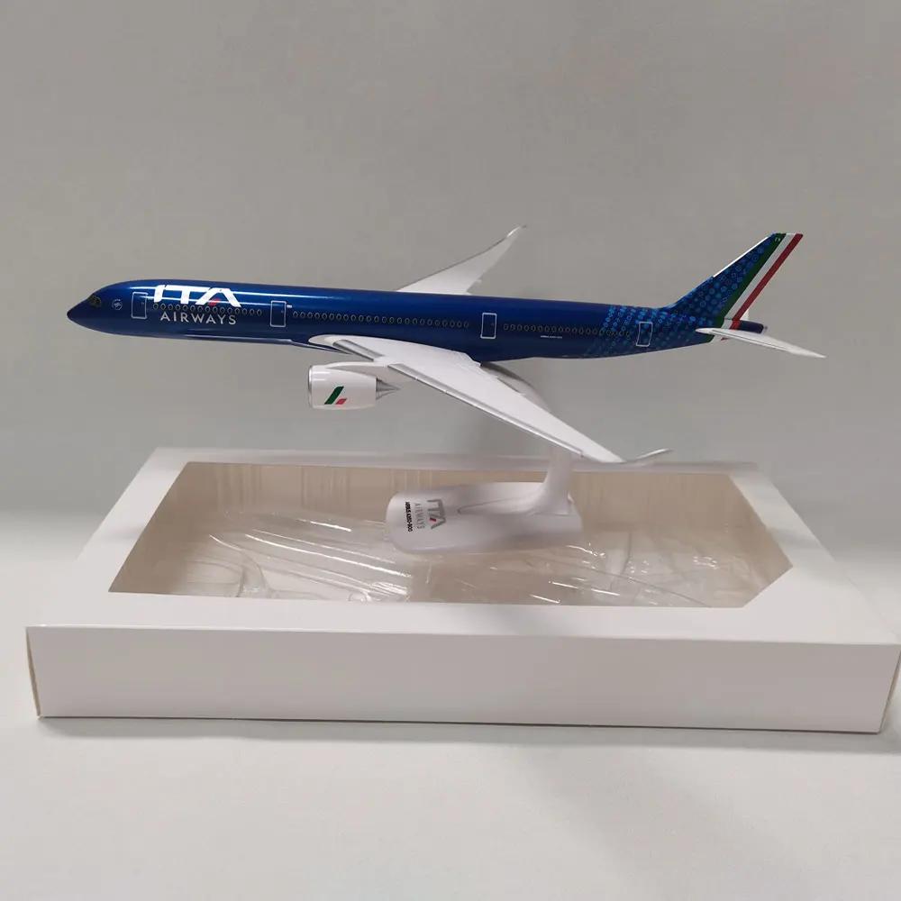 

1/200 Scale A350 A350-900 Italy ITA Airline Aircraft ABS Assembly Plane Model Resin Airplanes Model Toy For Collection or Gift синий