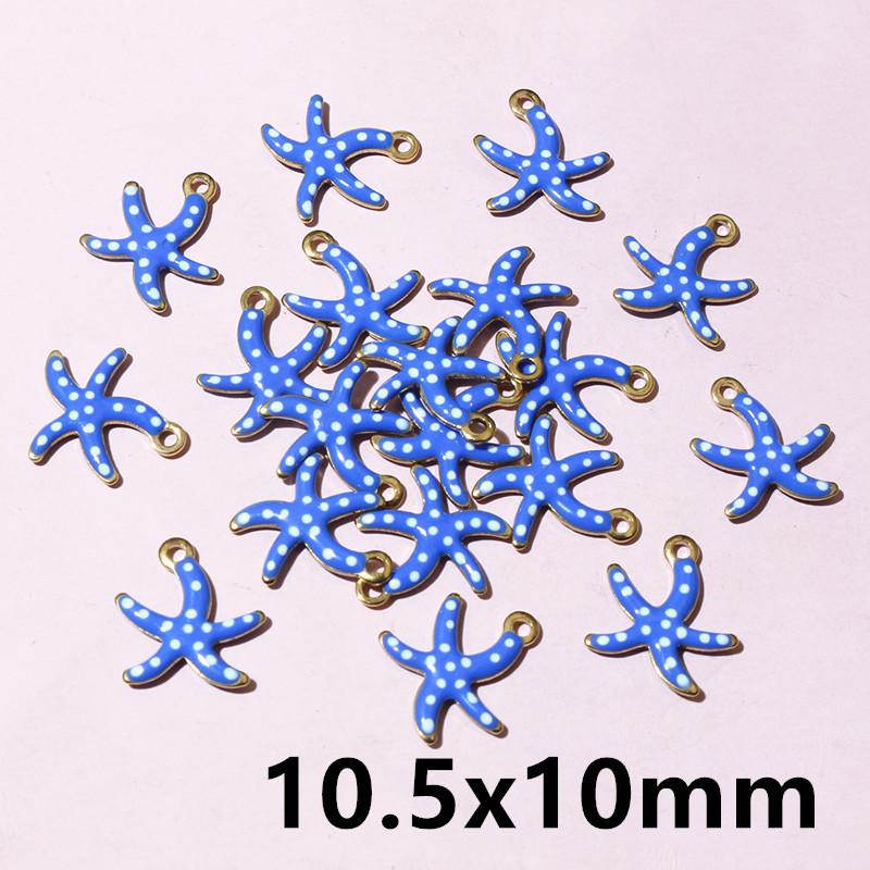20pcs Stainless Steel Enamel Small Cute Charms Pendant Fish Starfish Coral Reef DIY Jewelry Making Accessories Findings