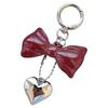 Y2k Key Chains Cute Acrylic Bowknot Pendant Keyring Red Bow Key Chain High Quality Heart Pendant Keychain For Car Decoration