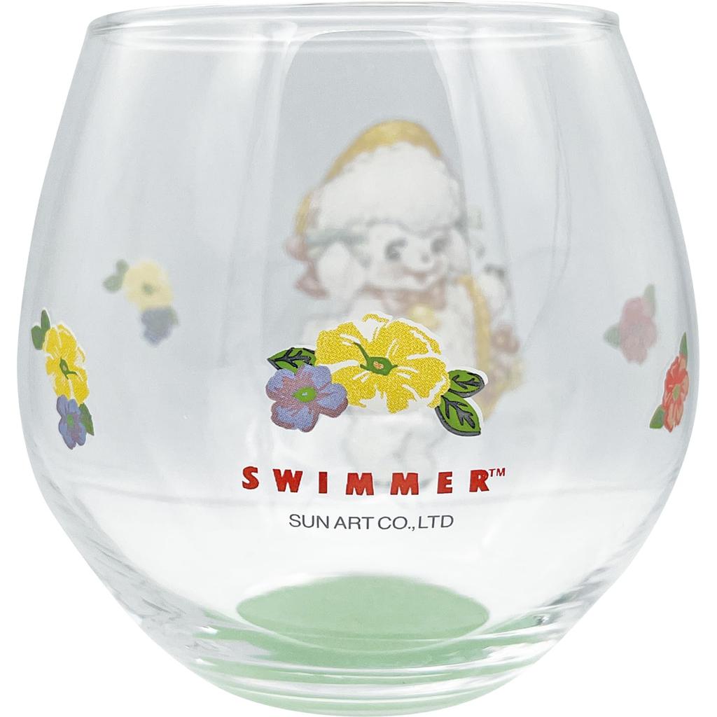 Raffy Juice Pencil Art Round 9x9cm 330ml Made in "Swimmer" Glass, Large, Design, Cup, Clear, Approx. Diameter, Capacity, Japan, SAN4903-4
