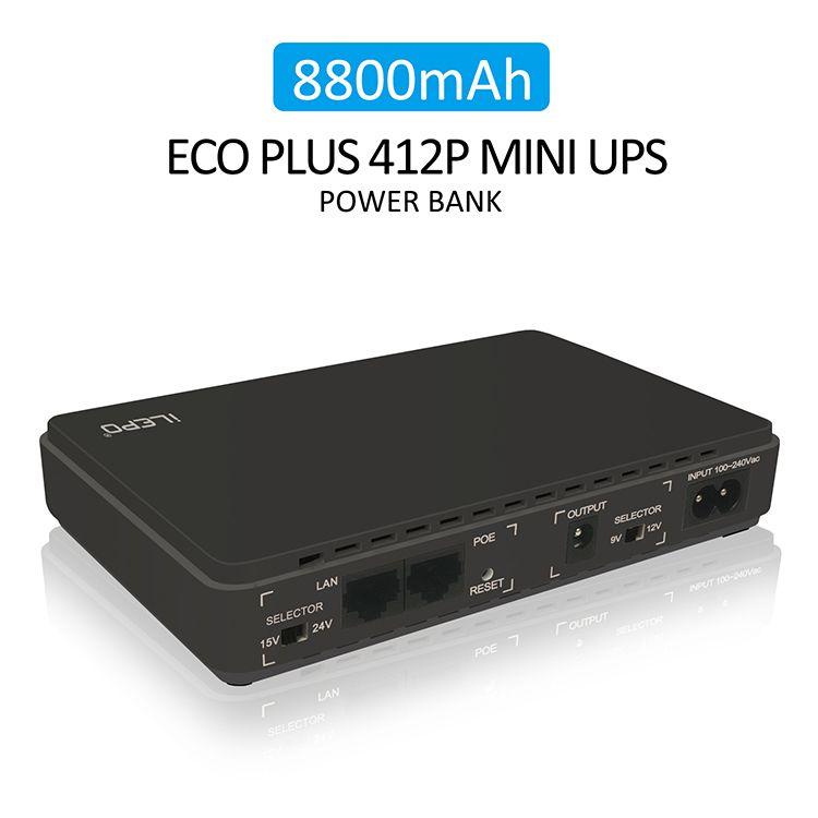 8800 mAh Powerbank and Smart Mini POE 430 UPS Uninterruptible Power System W023 White