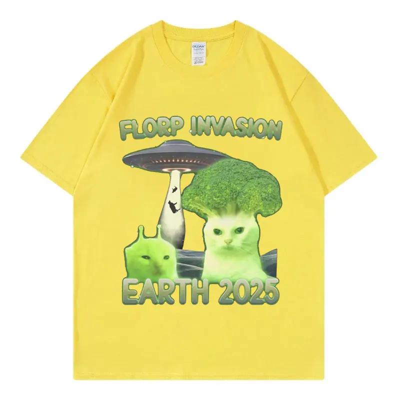 

Florp Lnvasion Funny Alien Brainrot Cat Dank Meme T Shirts Fashion Y2k Clothing Short Sleeve Tshirt Unisex Casual Cute Tshirts S