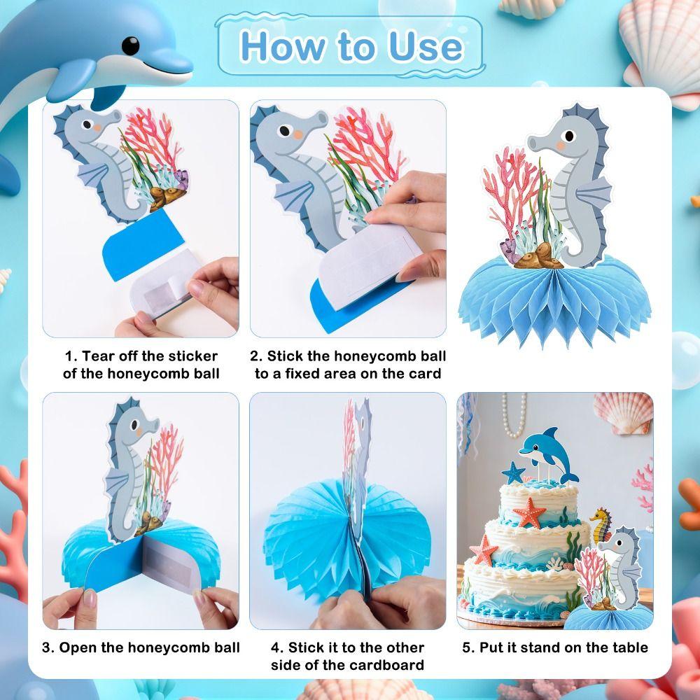 10PCS Set Ocean Animals Centerpieces Under the Sea Decorations  for Gender Reveal Birthday Party
