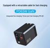 65W Gallium Nitride Charger with Retractable Cable for Apple Fast Charging