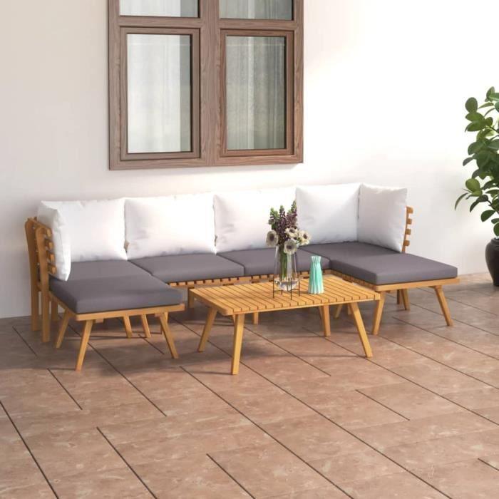 VidaXL Garden Furniture Set 7 Pcs with Cushions Solid Acacia Wood