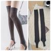 Ballet-Style Over-the-Knee Thin Summer Socks for Women - Solid Color, Calf-Slimming, Double-Needle Scrunch Design