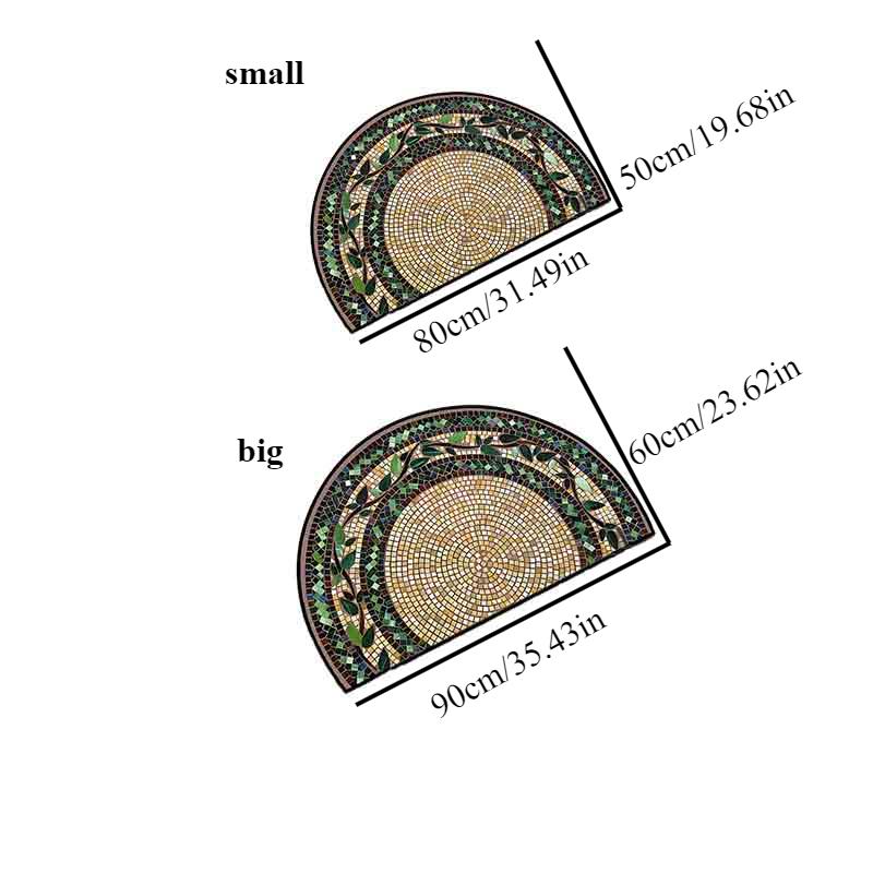 Half Round Door Non Slip Absorbent Semi Circle Area Rugs Washable Half Moon Floor Mats For Indoor Outdoor Patio Kitchen Bathroom