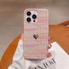 Woven pattern heart-shaped phone case suitable for iPhone 11/12/13/14/15/16/PRO/PROMAX/PLUS