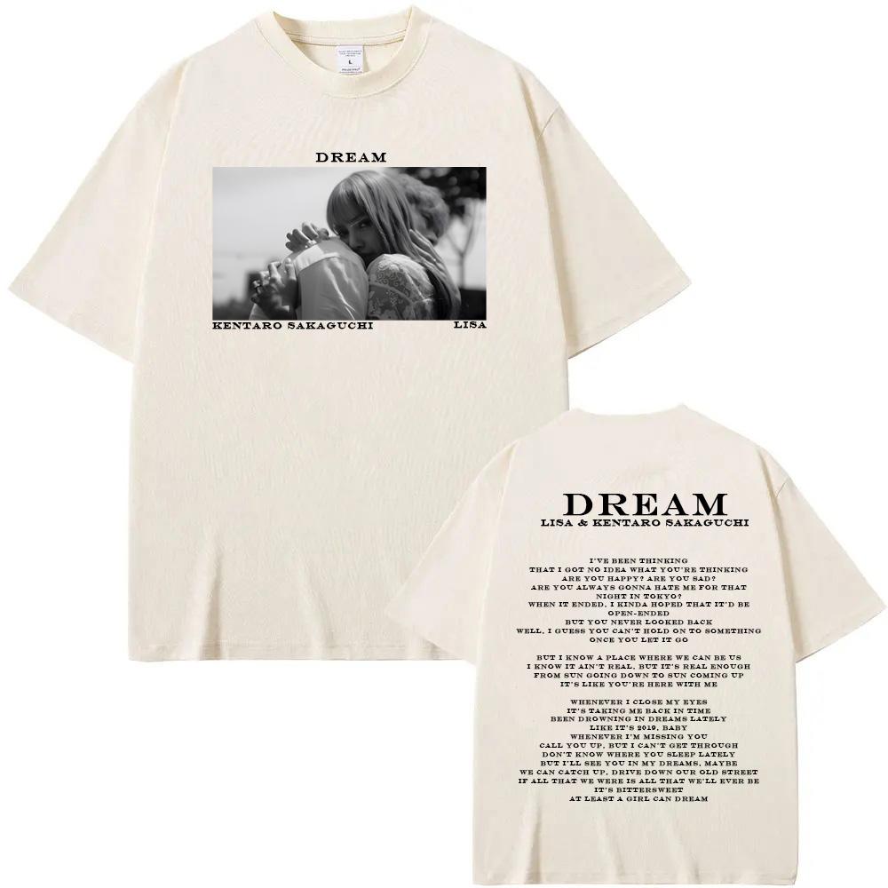 LISA - DREAM Feat. Kentaro Sakaguchi T Shirt Short Sleeve 100%Cotton Summer Tee-shirt Graphic PrintingTshirt O-neckClothing Tops