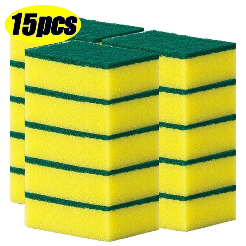 Lot de 5/50 éponges à vaisselle robustes pour ustensiles de cuisine, anti-rayures, réutilisables et écologiques, pour la maison et le restaurant