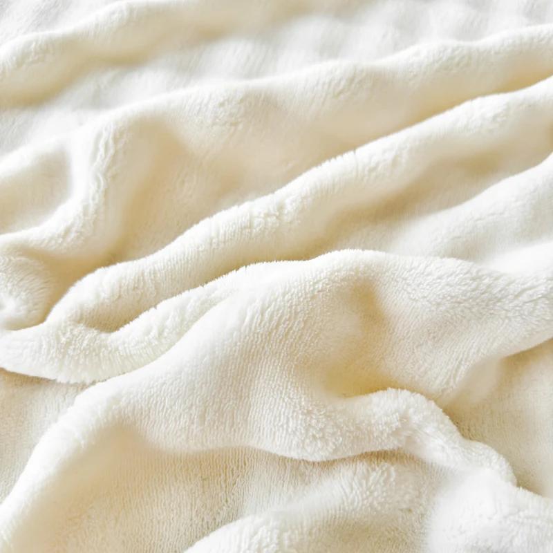 Plush Flat Bedsheet Skin-friendly Bed Linen Solid Color Flat Sheet Home Warm Blankets  (No Pillowcase)