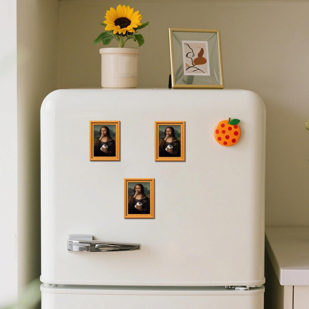 Funny Magnets Humorous Female Art Decorations Wooden Retro Photo Frame Shape Decorative Refrigerator Magnets for Home Kitchen