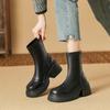 Small Man with Tall, Thick Sole Elastic Slim Boots Waterproof Platform Thick Heel Korean Short Boots for Women Light Bottom Autumn and Winter Boots
