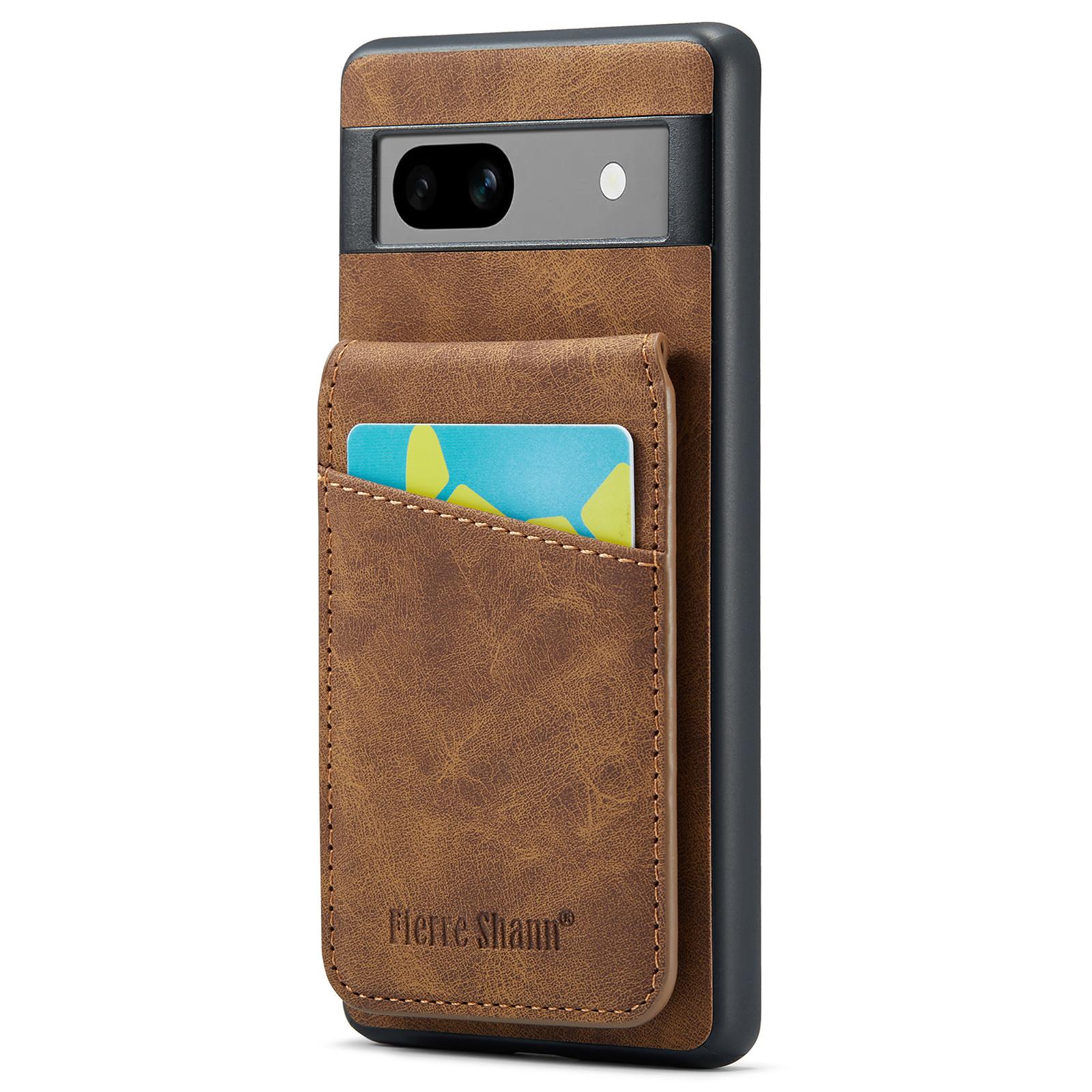 

Чехол FIERRE SHANN для мобильного телефона Google Pixel 8, дизайн с подставкой, чехол из ПУ + ТПУ Brown