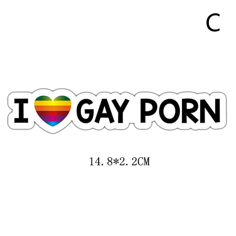 Car Bumper Sticker I Love Gay Porn Funny Bicycle Stickers Autocycle Exterior Decoration Accessory Car Sticker