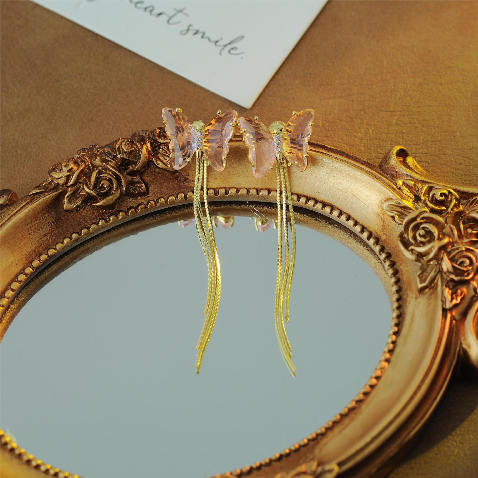 

Blue Butterfly Tassel Earrings - Versatile & Removable, Two Ways to Wear 925 Silver