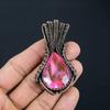Dazzling Pink Kunzite Gemstone Handmade Copper Wire Wrap Jewelry Pendant