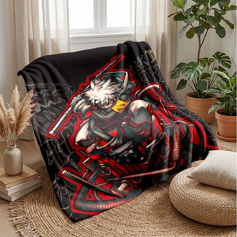 GachiakutaPrinted Flannel Blanket Cozy Skin-Friendly Warm Throw for Couch Bed Indoor Daily Use