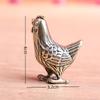 Solid Brass Hen Small Statue Desktop Ornaments Vintage Zodiac Animal Figurines Model Lucky Home Decorations Crafts Accessories