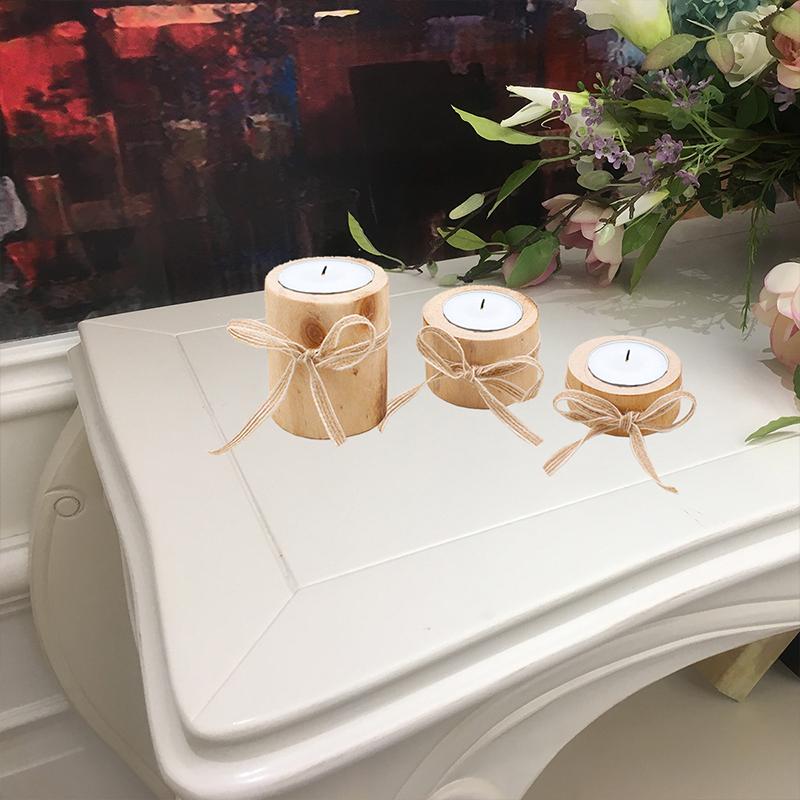 1PC Artizanat grămadă plantă flori parcelă Artizanat grămadă din lemn sfeșnic ornament pentru lumânări