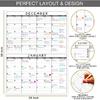 Large Dry Erase Calendar for Wall - Undated 2 Month Wall Calendar, 38" X 28"(Vertical), Erasable & Reble Laminated Wall Calendar Dry Erase with 8