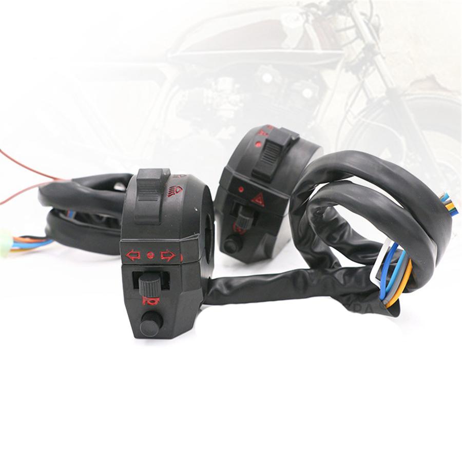 2X 7/8" Motorcycle Handlebar Control Switch High/Low Beam Light Horn Switch Part