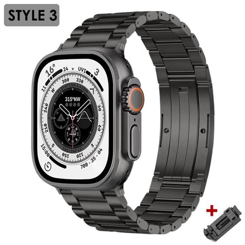 Luxury Titanium Strap For Apple Watch 9 Ultra 2 49mm 45mm 41mm Correa Bracelet For Apple iWatch Series 8 7 SE 6 5 4 se 44mm 42mm