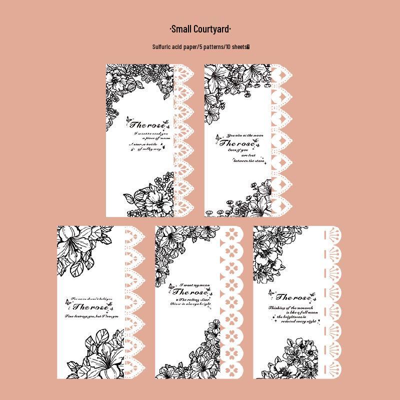 A Beautiful Day: Flower & Alice Lace Hollow-Out Diary with Sulfuric Acid Paper