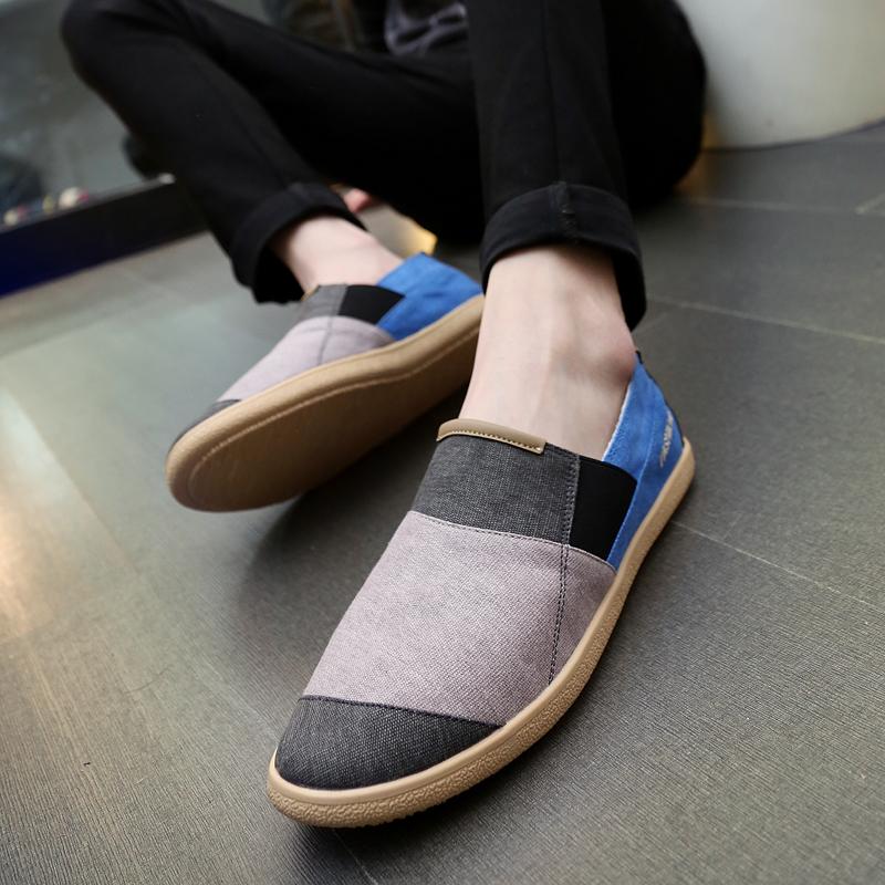 Men Summer Slip on Driving Shoes Flats Unisex Lazy Shoes Women Casual Canvas Shoes Large Size for Couple