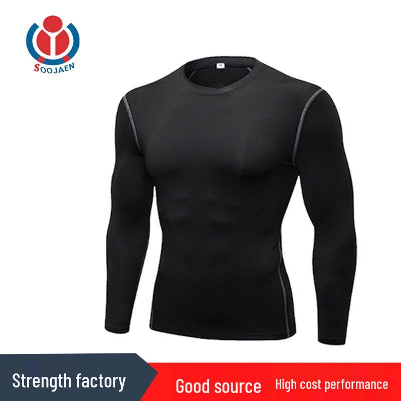 Men's Quick-Dry Autumn Training Tights with Sweat-Wicking Long Sleeves for Running, Basketball, and Fitness