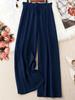 2025 Euro-America Straight-Leg Casual Summer Pants: Solid Color, Plus Size, Loose Wide-Leg Design