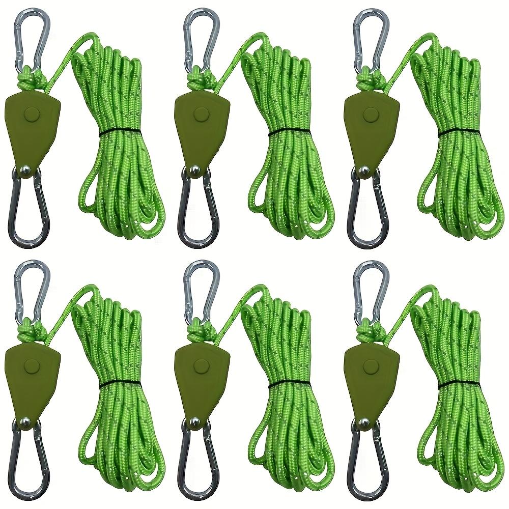 6pcs Camping Tent Guyline Tensioner with Sunshade Rope зелёный
