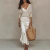 European & American Style Women's Satin Dress & Top Elegant Commute 2-Piece Set (2026)