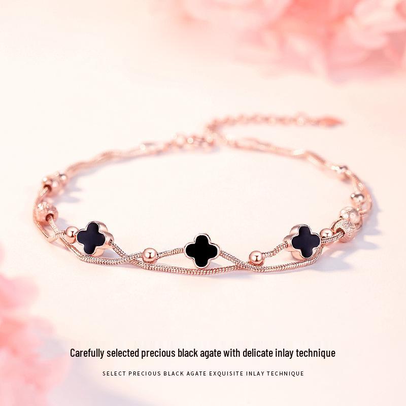 Lucky Clover Agate Anklet - High-End, Durable Women's Jewelry with Niche Design