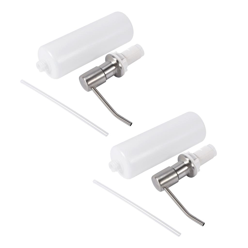 2 Sets Soap Dispenser for Kitchen Sink 304 Stainless Steel Built in Soap Dispenser Countertop Pump Head with 300ML