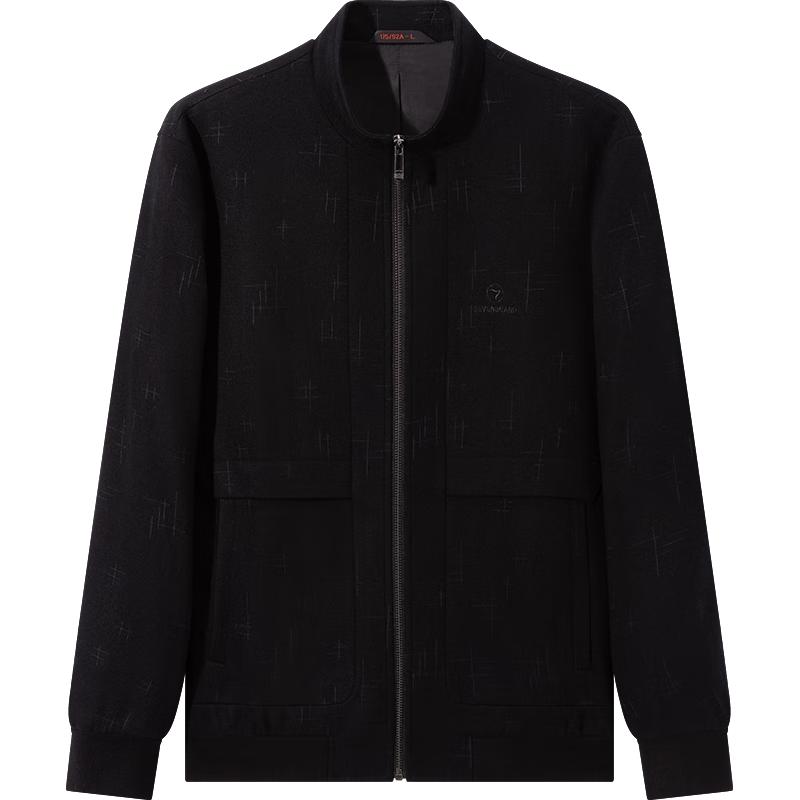 

Septwolves Men s Wool Blend Stand Collar Jacquard Knit Jacket 3XL