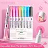[Floral Outline Pen] Pastel Floral Curve Pen - Smooth Writing Tip, Non-Toxic Water-Based Ink for Scrapbooking, Journaling, Planners, Crafts