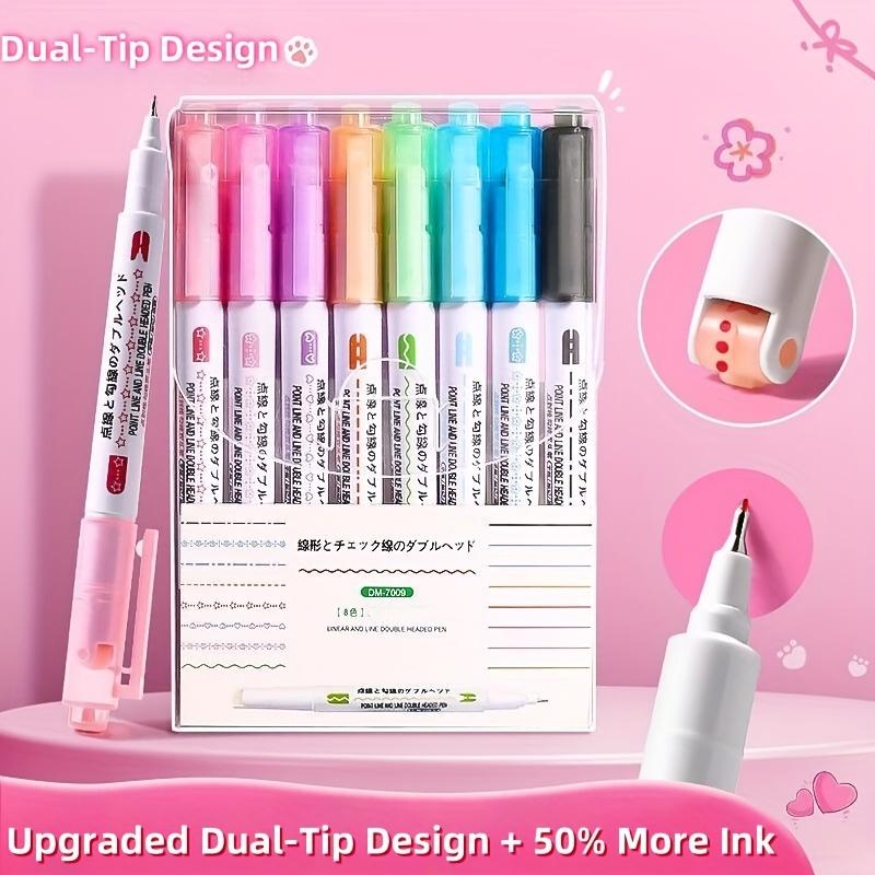 [Floral Outline Pen] Pastel Floral Curve Pen - Smooth Writing Tip, Non-Toxic Water-Based Ink for Scrapbooking, Journaling, Planners, Crafts