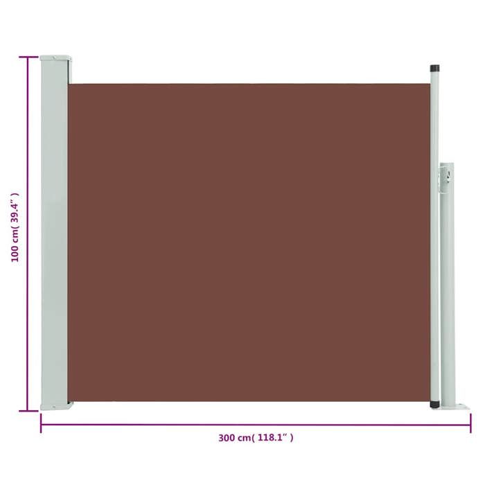 VidaXL Auvent Latéral Rétractable de Patio Store Latéral Brise-vue Abri Soleil Jardin Terrasse Balcon Exterieur Résistant 48375