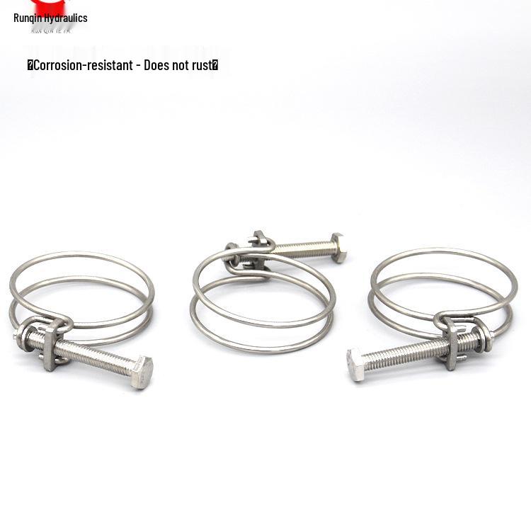 Thickened Stainless Steel Double Wire Hose Clamp for Rubber and Water Pipes