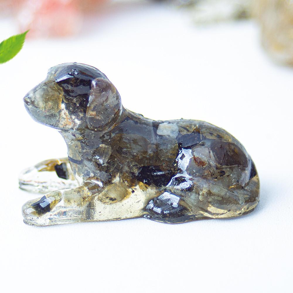 White Crystal Resin Dog Statue With Modern Design For Living Room Decor Gift