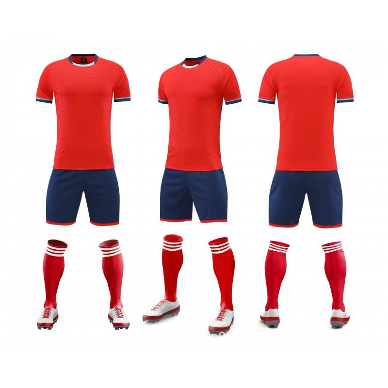 

Factory Football Clothes Youth Comprehensive Training Short-sleeved Set Printed Number Breathable Quick-drying S красный