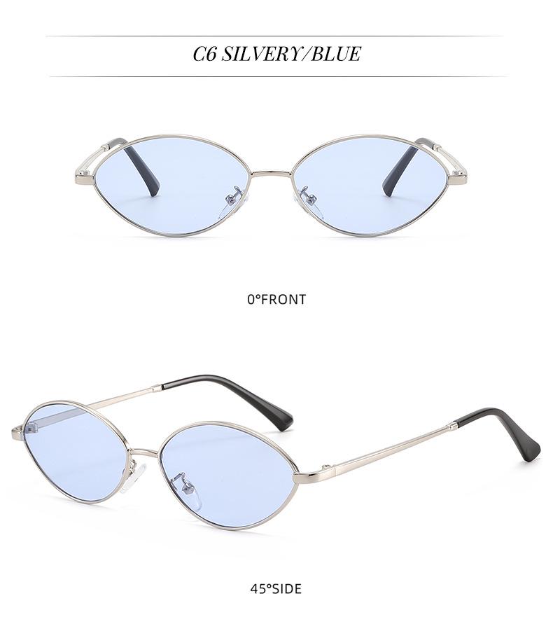 Trendy Euro-American Metal Frame Small Sunglasses for Women: Retro Street Style with High-End Appeal