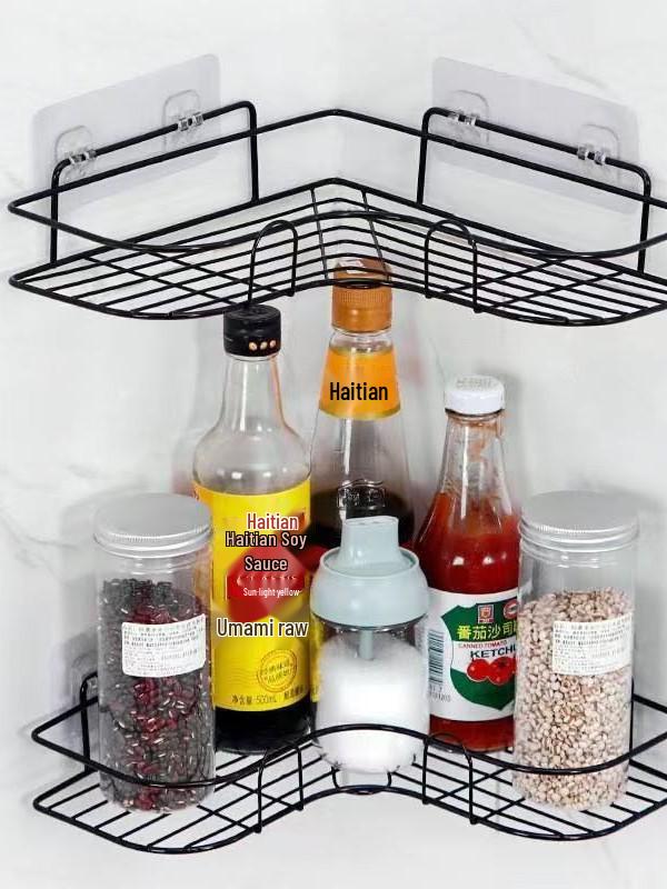 Wall-Mounted Corner Bathroom Shelf - Toilet Vanity Storage Rack