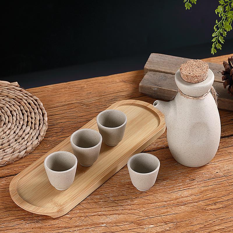 Japanese-style Sake Pot Baijiu Ceramic Wine Set Household Restaurant Ironing Pot Warm Wine Pot Small Wine Glass Spirits Cup 2025