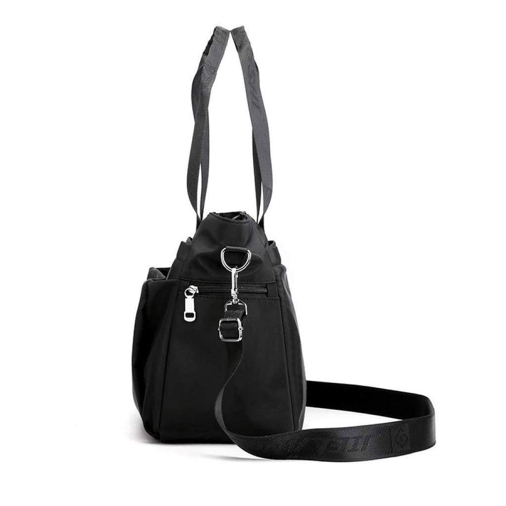 Yanaier Women's Large Tote Bag, Shoulder Bag, Crossbody Tote Bag, Nylon, 2-Way, Large Capacity, A4 Size, Lightweight, Waterproof, Multifunctional, Pop