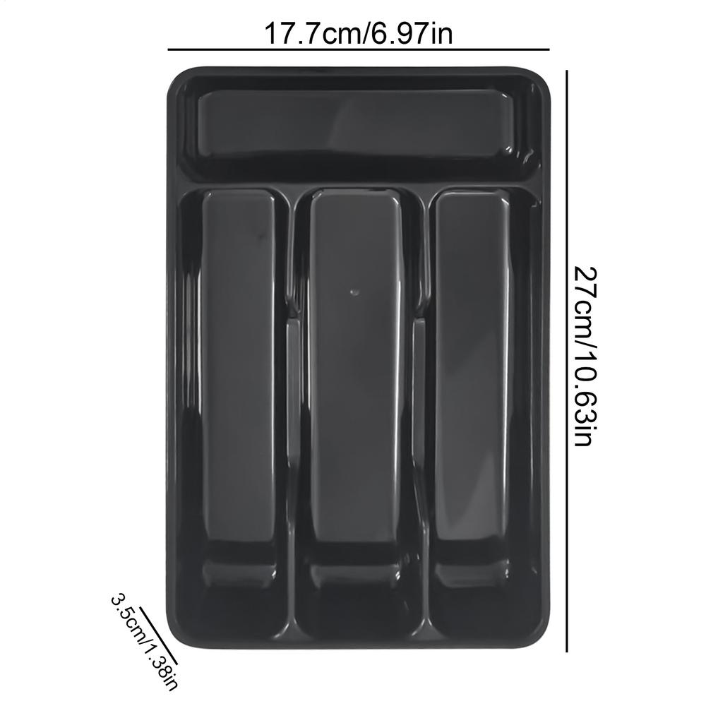 Silverware Drawer Organizer Flatware Organizer Compact Holder with 4 Compartment for Forks Cooking Kitchen Cabinet Countertop