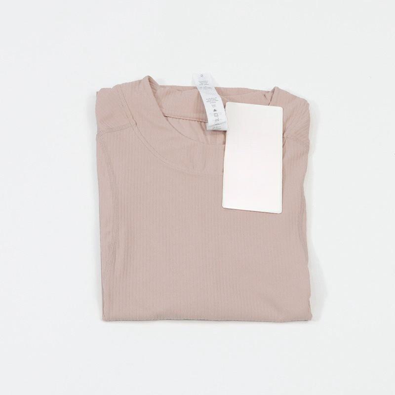 Women's Ribbed Nylon Yoga T-Shirt - Loose, Comfortable, and Casual for Fitness and Outdoor Activities